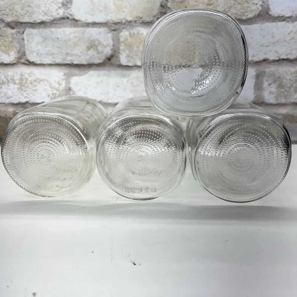 4 Kerr Self Sealing Clear 1 Qt Quart Mason Jars lot of 4 vintage